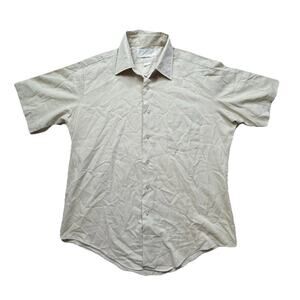 Vintage Sears Men's Short Sleeve Button Up Perma Press 16.5" Shirt‎ Distressed